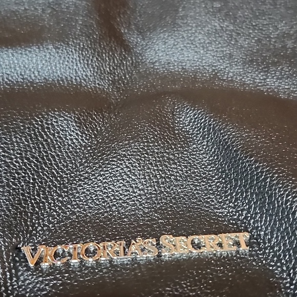 VICTORIA\'S SECRET VINTAGE BLACK FAUX-LEATHER FRINGE DRAWSTRING  BACKPACK main image 10